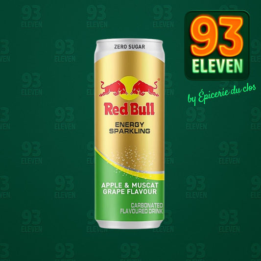 Boisson énergisante Red Bull pétillante pomme et raisin muscat