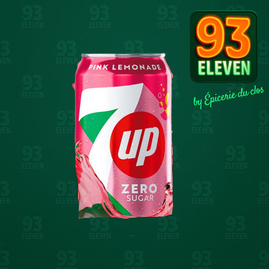 Canettes de limonade rose 7UP sans sucre